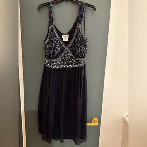 Sténay Beaded Navy Blue Dress